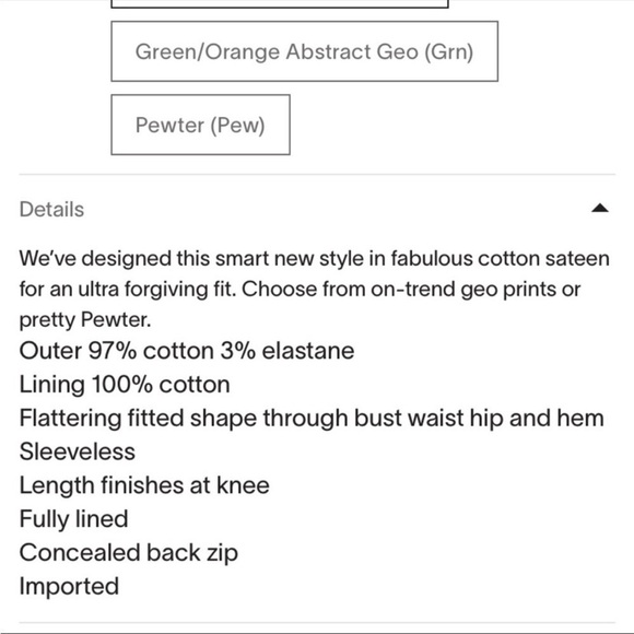 Boden Newburyport Cotton Sateen Sheath Dress size 12L Spring Lined EUC - Picture 5 of 8